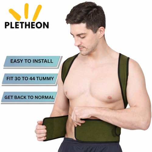 Image of PLETHEON Upper Back Support Posture Corrector Belt | Shoulder Straightener & Spine Alignment Brace | Fit From 30 to 44 Inch Tummy