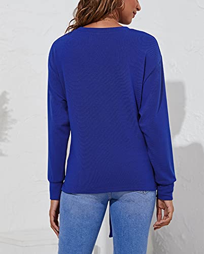 BDCUYAHSKL Herfst en winter vrouwen casual mode ronde hals effen kleur stropdas lange mouwen pullover onderbroek shirt… - Afbeelding 7