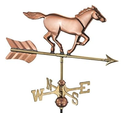 Good Directions 801PG Horse Garden Weathervane, Polished Copper with Garden Pole