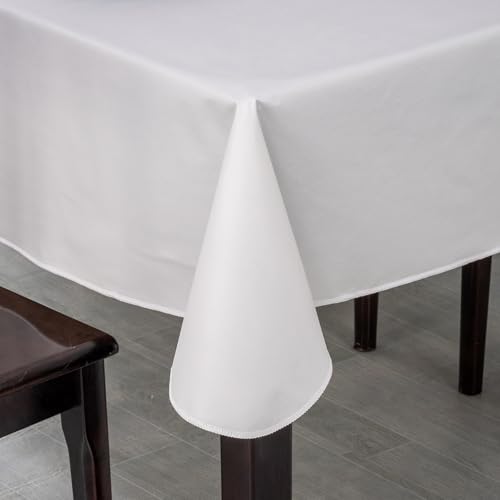 Elegant Rectangular Tablecloth, 100% Waterproof Vinyl, Solid Color Tablecloth, Modern Minimalist Style, Suitable for Dining/Gathering/Picnic/Kitchen Table Decoration (Light Gray,120"x60" Rectangular)