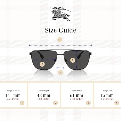 BURBERRY BE3141 Aviator Sunglasses for Men +BUNDLE with ACCESSORY EYEWEAR KIT3