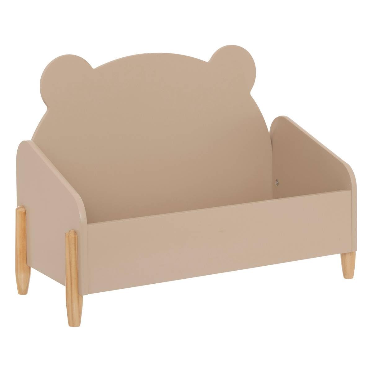 Atmosphera - Banc Coffre à Jouets Enfant Douceur Beige, Design Ourson, L 61 x H 44 cm - Meuble de Rangement pour Chambre