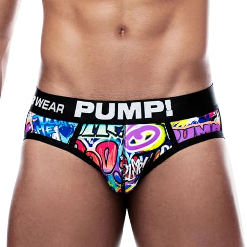 Men's sports breathable low-waist briefs graffiti fashion2