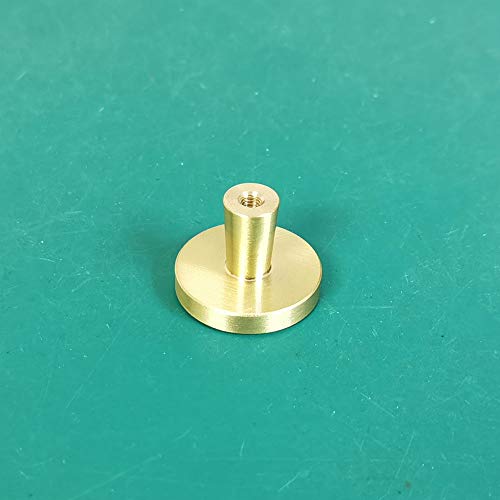 Tokatuker 6 Pack Brushed Brass Cabinet Knobs Solid Gold Round Dia.30Mm Golden Cabinet Door Hardware Pull Dresser Knob Drawer Handle (1.2" Round) #TOP4