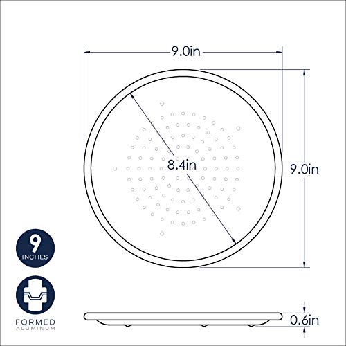Nordic Ware Naturals 9" Hot Air Pizza Crisper, Aluminium Pizza Tray, 9" Round Pan, Premium Bakeware Made in The USA, Silver - Image 2