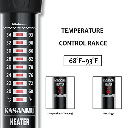 KASANMU Aquarium Heater 50W/100W/200W/500W Temperature Adjustable Fish Tank Heater Suitable for Saltwater and Fresh… - Image 7