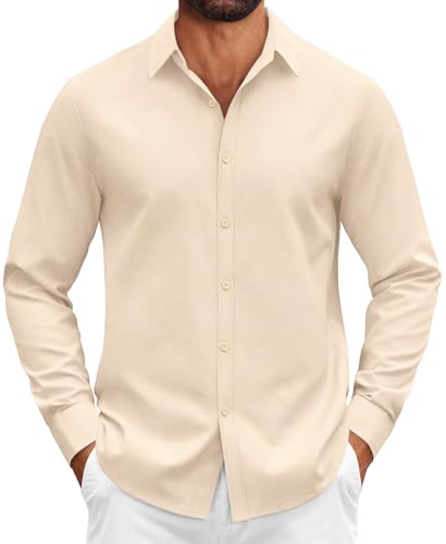 COOFANDY Herren Hemd Langarm Baumwolle Regular Fit Button Down Fo...