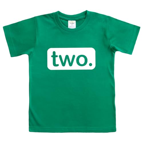 Hemd zum 2. Geburtstag für Kinder ab 2 Jahren, zweiter Anzug und zwei T-Shirts für Partys, Grün, 2T