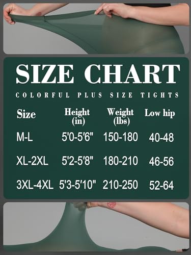 Image of HONENNA Queen Plus Size Tights Semi Opaque Control Top High Waist Stockings Nylons Pantyhose for Women 1X 2X 3X 4X 5X 6X
