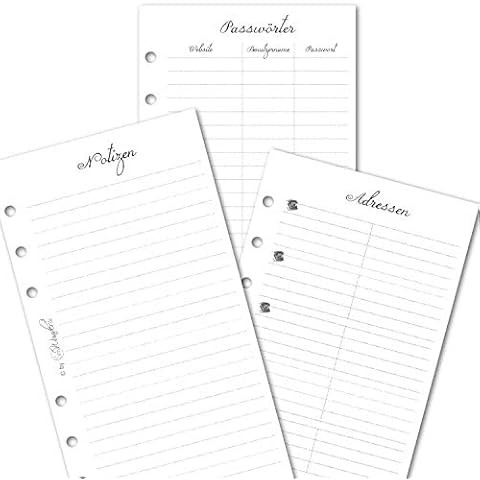 SinnWunder® Set Notizen/Zusatzblätter zu Kalendarien Design VintageSinn Format Personal Cover