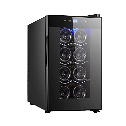 SmPinnaA Petite Cave À Vin Électronique À Thermostat, Réfrigérateur À Vin avec Porte Vitrée, Cave À Vin Indépendante, 12-18 °C/LED/Faible Bruit