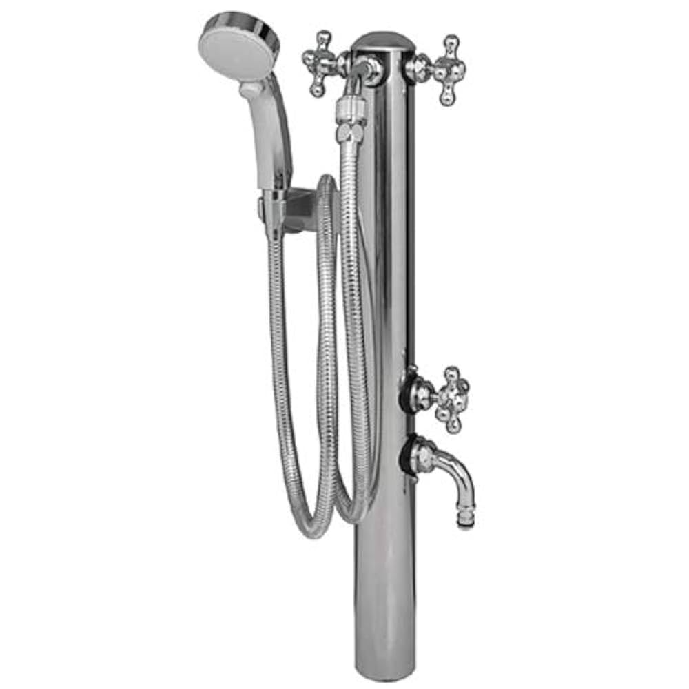 湯水混合水栓柱★シャワー付タイプH1000★凍結防止ヒーター内蔵【送料無料】③ 湯水混合用水栓柱（立水栓）ガーデン 商品一覧｜水生活製作所