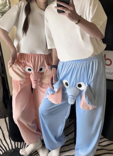 Elefante dos desenhos animados calças bonito animal calças nariz grande e orelhas dormir pijama loun