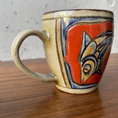 陶芸城 金城敏幸 赤絵 魚紋 お皿 マグカップ 沖縄陶器 ヤチムンのサムネイル