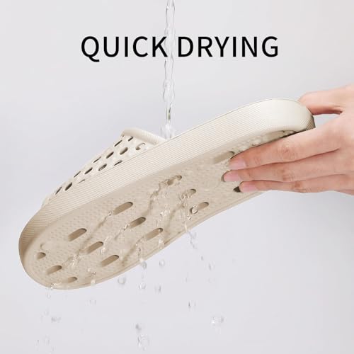 Image of Litfun Shower Shoes for Women Non-Slip Quick Dry Shower Slippers Lightweight Pool Sandals with Drain Holes for College Dorm, Beach, Bathroom & Gym