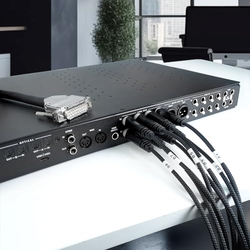 Câble multicore Sub-D DB-25 keepdrum sna56-8 adaptateur 8 jack TRS 6,35mm pour patchbay et studio - 6