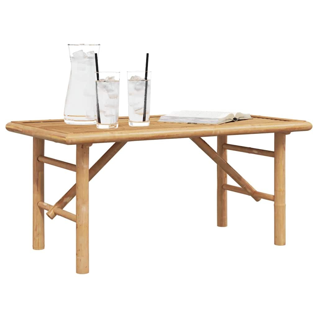 Mesa de café marrón 90 x 50 x 43 cm de bambú, mesa de café moderna para salón, mesa auxiliar duradera, fácil montaje, elegante mobiliario de salón
