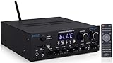 Pyle Wireless Bluetooth Streaming Amplifier, 200W Multi Channel Home Audio Receiver with Hi Def in/Out, Optical/Coaxial, FM Radio, USB/SD, AUX, RCA, Mic in, and BT/FM Antenna