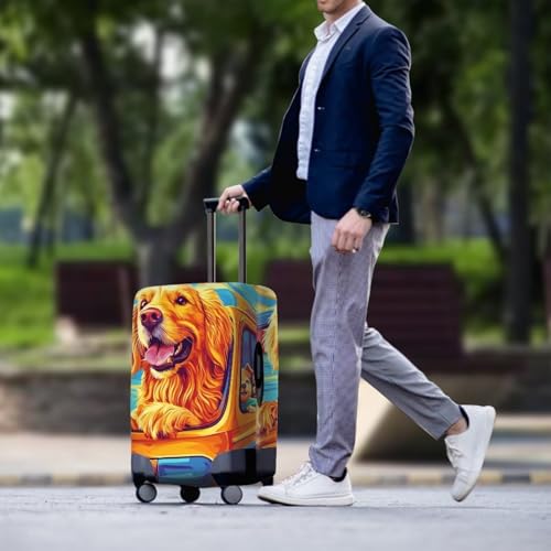 FOR U DESIGNS Dachshund Dog Suitcase Covers for Luggage Elastic Anti-Scratch Protector Fit 18-21 Inch Carryon Bags Travel Accessories Vacation Cartoon3