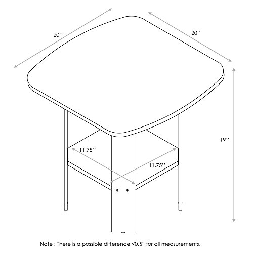 Image of FURINNO Simple Design End /SideTable, 1-Pack, Light Blue /White