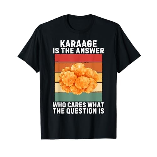 Vintage Karaage ist die Antwort, wen interessiert es, was die Frage ist T-Shirt