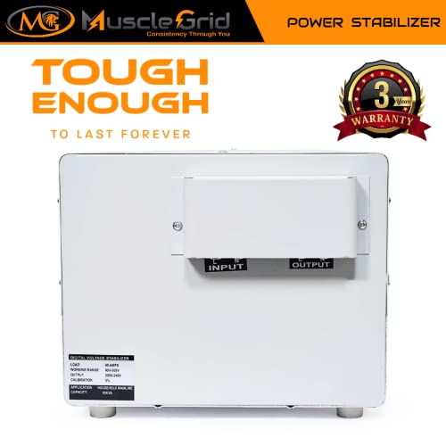 Image of MuscleGrid Double Phase 10KVA Heavy Duty Electricity Bill Reducer Mainline Voltage Stabilizer (Can be Used as Single Phase) 100v to 500v