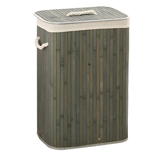 Panier à linge pliable gain de place, grand bac gris 1.7 carré robuste