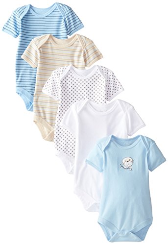 Rene Rofe Baby Baby-Boys 5 Pack Lap Shoulder Bodysuit Set