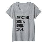 donna awesome since june 2004 19° compleanno maglietta con collo a v