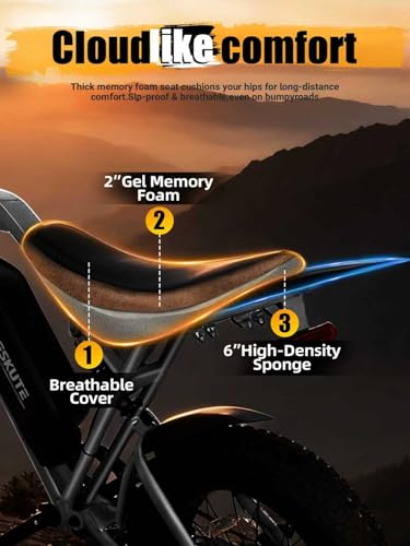Image of Electric Dirt Bike Adults, 1300W Peak 42V20.8Ah ebike, 20+MPH 20 inch x4.0 Fat Tire, Streamlined E-Motorcycle with 7 Speeds for Youths, V200，Black Standard