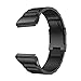 LDFAS Fenix 8/7X/6X/5X Plus Band, 26mm Titanium Metal Quick Release Easy Fit Watch Strap with Double Button Clasp Compatible for Garmin Fenix 7X Pro/6X Pro/5X Plus/Enduro 3/tactix 7 Bands, Black