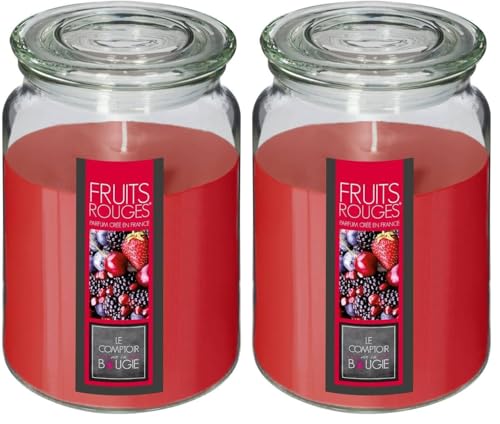 Atmosphera - Bougie parfumée - fruits rouges - 510g (Lot de 2)