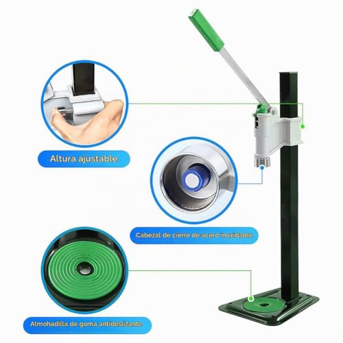 Miniatura 4 de Phoejix Taponadora Manual De Botellas De Banco, Máquina Taponadora De Cerveza Manual De 26 Mm Y 29 Mm, Con Base Antideslizante, Taponadora De Botellas De Cerveza De Altura Ajustable