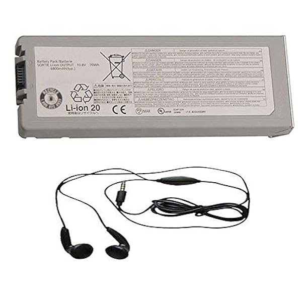 Amsahr pancfvzsu80u-03 10.8 V 6800 mAh batteria di ricambio con auricolari stereo per Panasonic CFVZSU80U/cf-c2