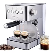 GOTMORE Espresso Machine, Semi-Automatic Espresso Machine with Milk Frother Steam Wand for Latte ...