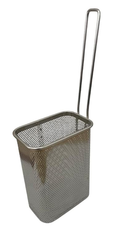 TBR0234 - CESTINO MADE IN ITALY CUOCIPASTA PROFESSIONALE 90X140X185H MM IN ACCIAIO INOSSIDABILE AISI 304 CESTELLO CUOCI PASTA INOX MONO PORZIONE MANICO ACCIAIO