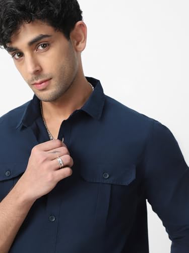 Image of Urbano Fashion Men's Cotton Full Sleeve Regular Fit Casual Solid Shirt