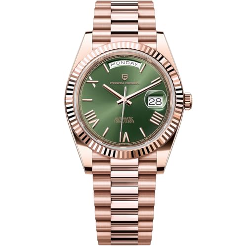 Montre automatique de luxe pour homme avec bracelet acier inoxydable et cristal saphir