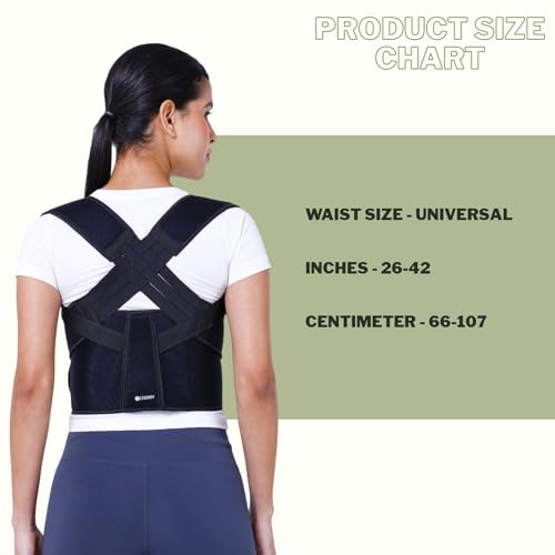 Image of ZEDAN Neoprene Posture Corrector Belt for Men & Women | Adjustable Shoulder & Back Support Brace | Comfortable Clavicle Strap | Universal Back Straight Support | Lightweight Posture for Work & Home