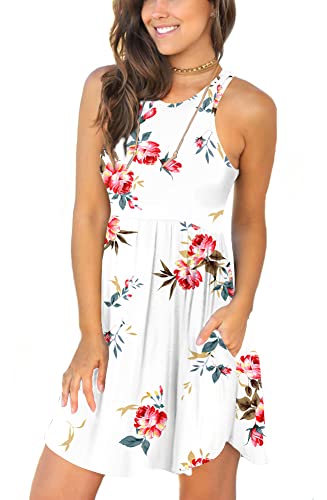 LONGYUAN Women Swimsuit Bathing Suit Cover Ups for Sundress Large,Floral White