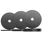 OneFitWonder Fringe Sport Durable Low Odor Black Bumper Plates for Weightlifting & Strength Training Equipment with a Dead Bounce, Weight Plates Sets, Ideal for Power Lifting (160)