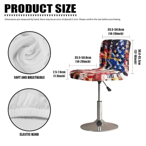 Image of 4Pcs Seat Covers for Stools,American Flag Bar Stool Seat Covers Slipcovers Elastic Washable Chair Cover for Kitchen Island Stools Stain Covers