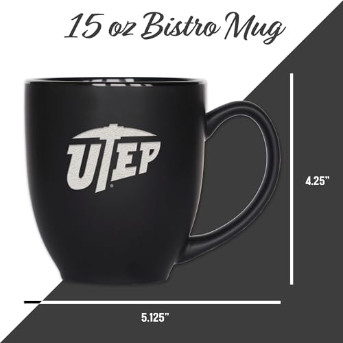 Image of Rico Industries NCAA Primary 15-Oz Personalized Matte Black Bistro Mug - for Hot or Cold Drinks