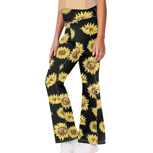 Girl's Flare Leggings High Waisted Bootcut Yoga Pants Kids Classic Stretch Pants Fashion Soft Bell Bottoms3