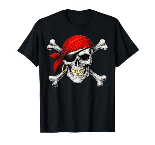 Drapeau Pirate Jolly Roger et tête de Mort pour Halloween T-Shirt