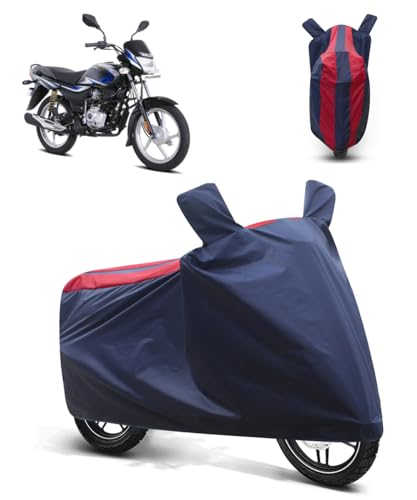 Image of FABTEC Bike /Motorcycle Body Cover Compatible with Bajaj Platina 100(Red & Blue)