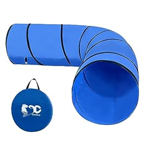 Dog Agility Tunnel, Dog Agility Equipment, Dog Agility Training with Carry Bag (Blue) Dog Agility Tunnel Dog Agility Equipment Dog Agility Training with Carry Bag Blue