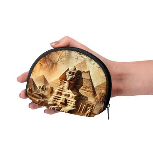 Portable Coin Purse Ancient-Egyptian-Mystery-Hieroglyphics Mini Zippered Money Pouch Card Holder3