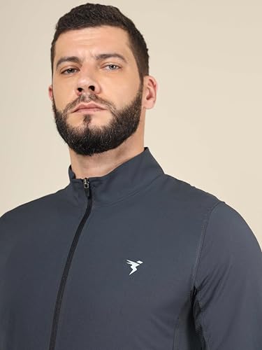 Image of TECHNOSPORT Men's Solid Polyester Techno Lite Jacket With SPF50+ And Microbial Properties