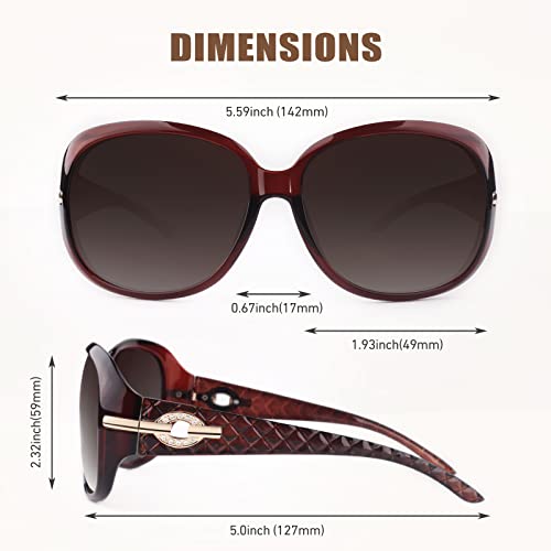GQUEEN Oversized Polarised Sunglasses Womens Ladies UV400 Protection Vintage Fashion Trendy Sunglasses - Image 5